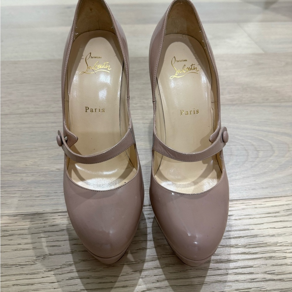 Christian Louboutin Women's Nude Mary Jane Heels